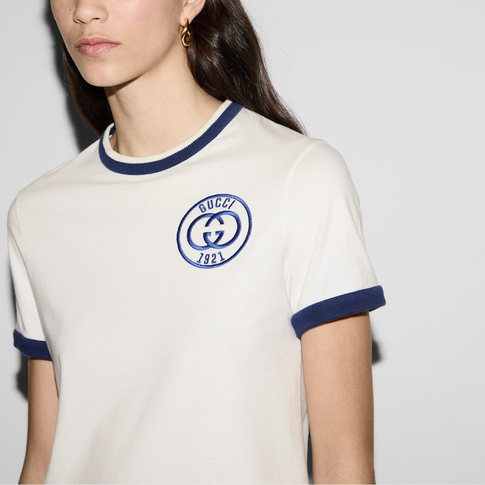 Gucci Playera de Jersey de algodón bordado