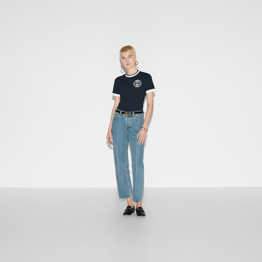 Gucci Playera de Jersey de Algodón Bordado