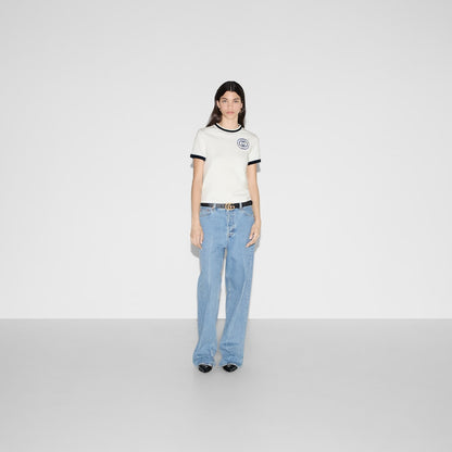 Gucci Playera de Jersey de algodón bordado