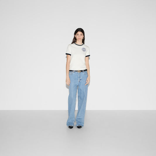 Gucci Playera de Jersey de algodón bordado