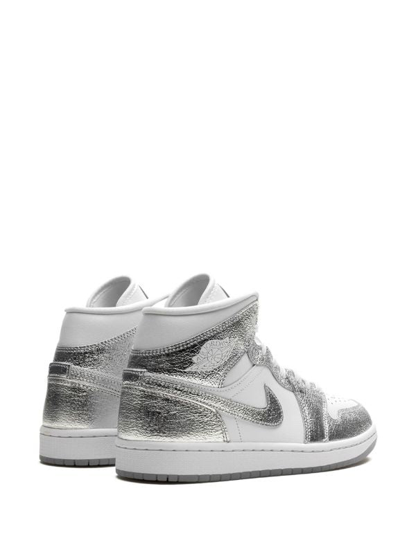 Tenis Air Jordan 1 Mid SE Argent Métallisé